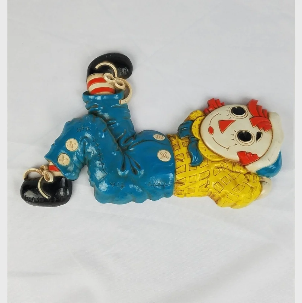 Vintage bobbs merrill raggedy‎ ann and raggedy andy wall decor plaques plastic